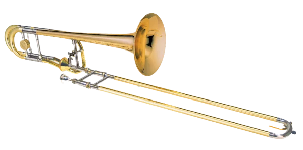 Golden Trombone PNG Transparent Background
