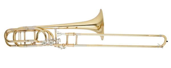 Golden Brass Trombone PNG Transparent Background