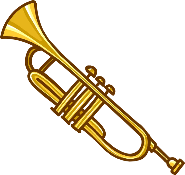 Golden Trumpets Cross Transparent PNG