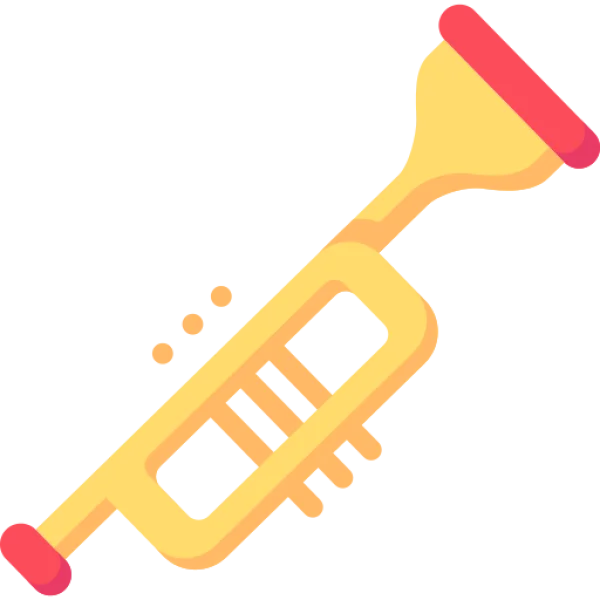 Stylized Trumpet Icon PNG Transparent Background