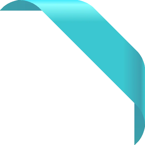 Aqua Blue Corner Ribbon Transparent PNG