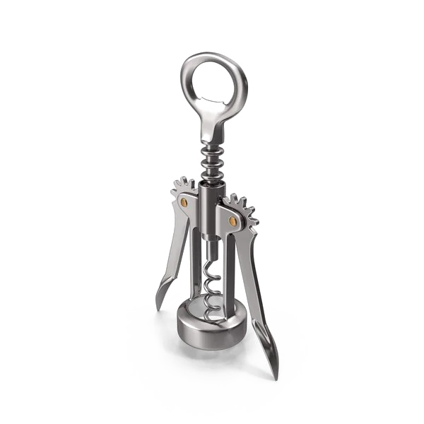 Stainless Steel Wing Corkscrew PNG Transparent
