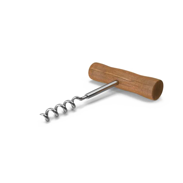 Wooden Handle Corkscrew PNG Transparent Background