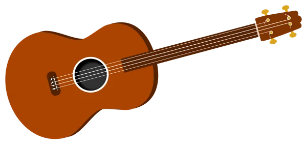 Brown Cartoon Acoustic Guitar PNG Transparent
