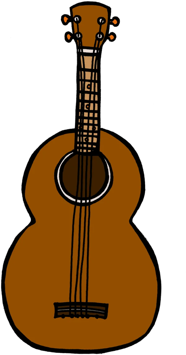 Hand-Drawn Ukulele PNG Transparent Background