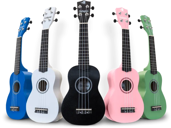 Colorful Octopus Ukuleles PNG Transparent Background