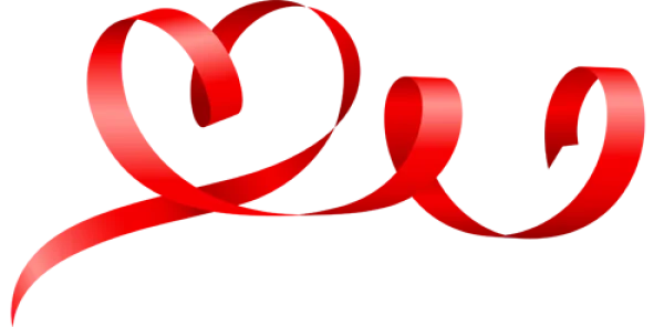 Red Ribbon Heart PNG Transparent Background