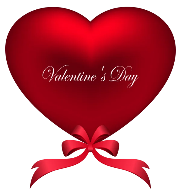 Valentine's Day Red Heart with Bow PNG