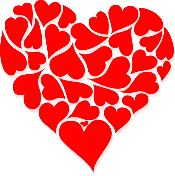 Red Hearts Forming Big Heart PNG Transparent