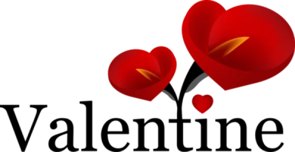 Red Heart Flowers and Hearts PNG Transparent