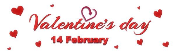 Valentine's Day 14 February Red Hearts PNG Transparent