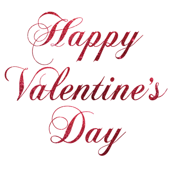 Happy Valentine's Day Glitter Text PNG