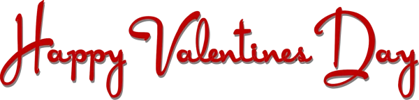 Happy Valentine's Day Red Script PNG