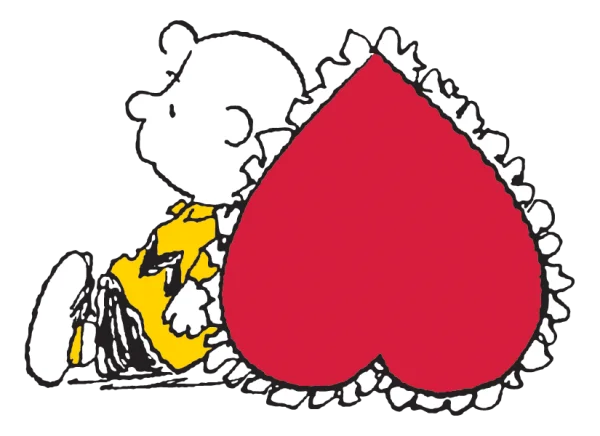 Charlie Brown Holding Red Heart PNG Transparent