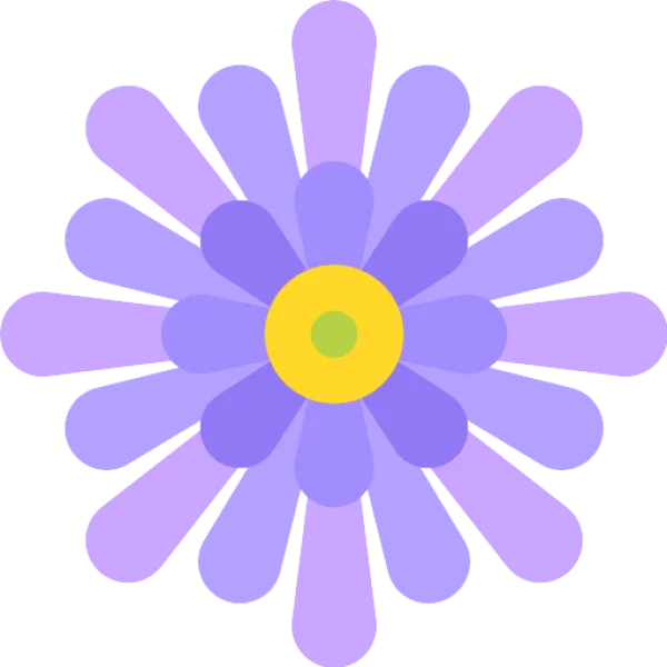 Stylized Purple Flower Icon PNG Transparent