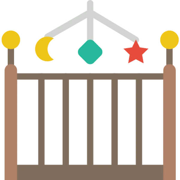Baby Crib with Mobile Icon Transparent Background