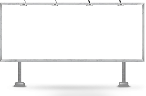 Blank Billboard Sign PNG Transparent Background