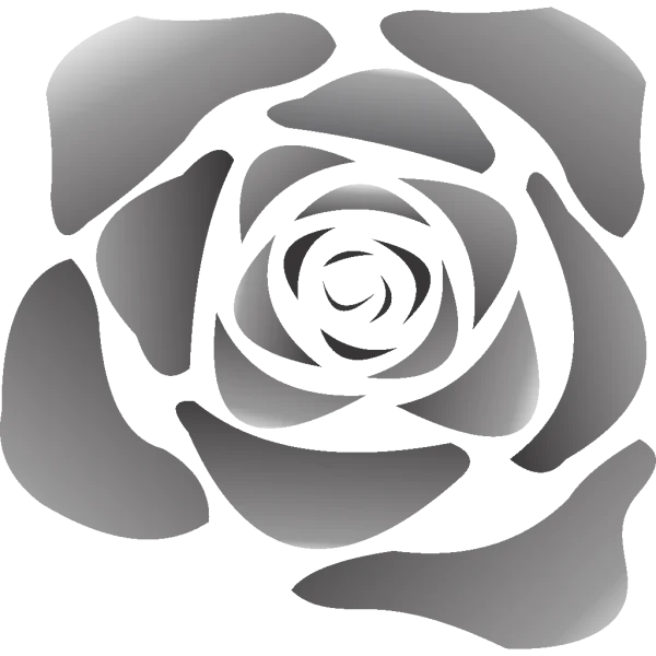 Stylized Grayscale Rose PNG Transparent Background