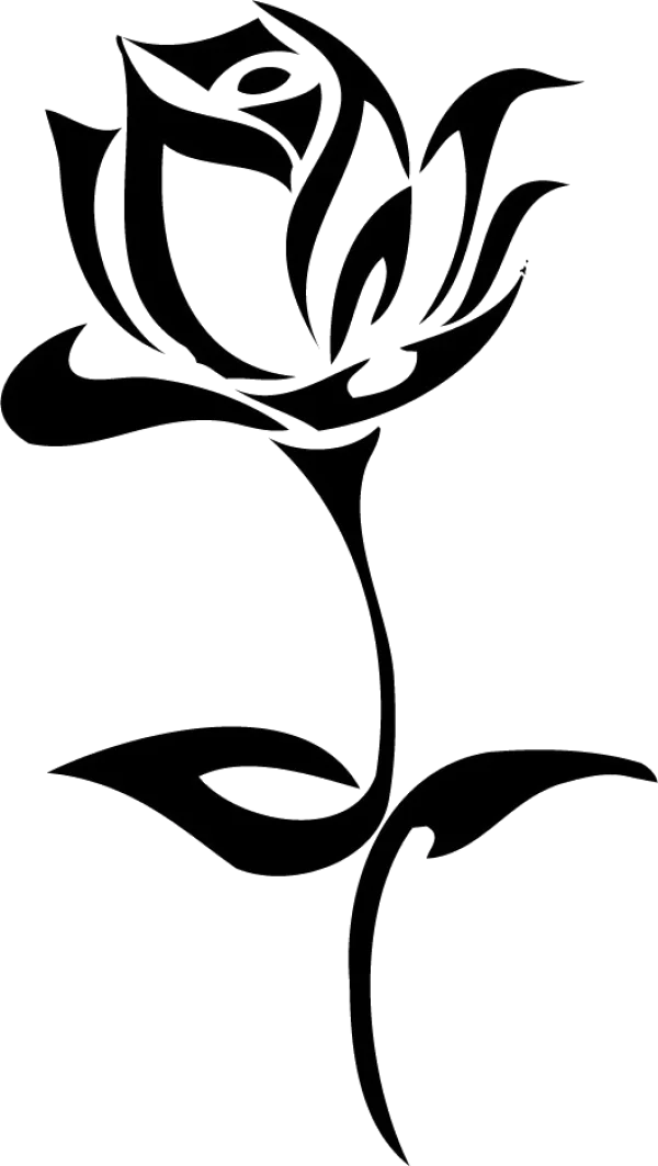 Tribal Rose Outline PNG Transparent Background