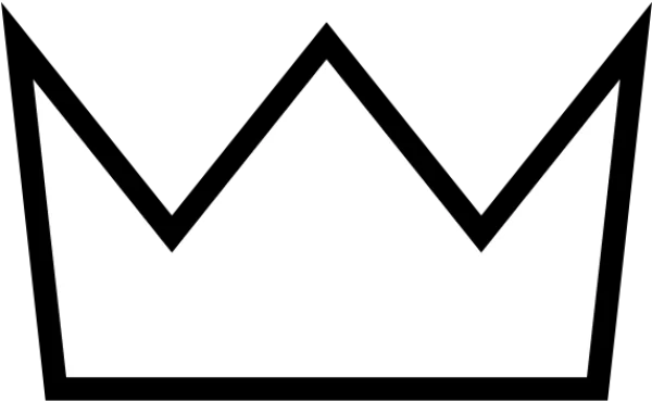 White Minimalist Crown Icon PNG