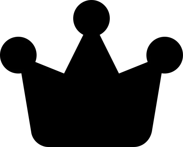Black Simple Crown Icon PNG Transparent Background