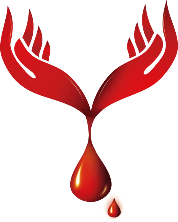 Red Hands Holding Blood Drop PNG Transparent