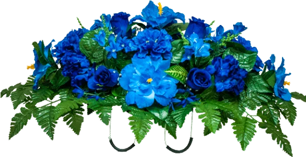Vibrant Blue Floral Arrangement PNG Transparent Background