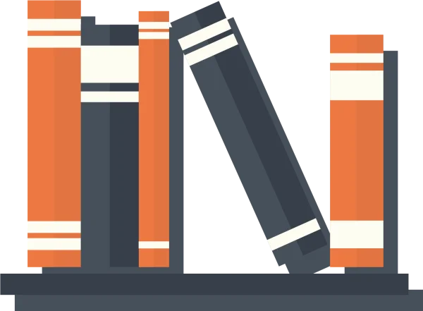 Books on a Shelf Flat Design PNG