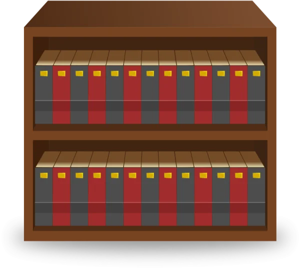 Bookshelf with Books PNG Transparent