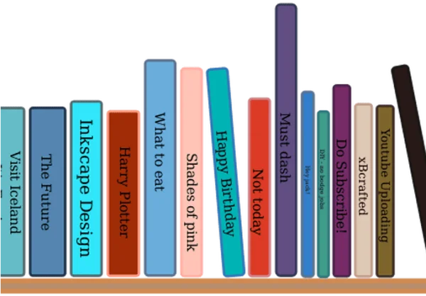 Colorful Bookshelf with Humorous Titles PNG