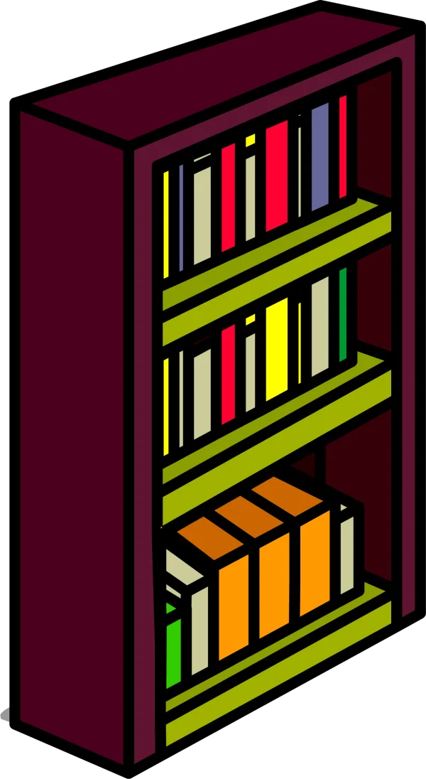 Colorful Isometric Bookshelf PNG Transparent Background
