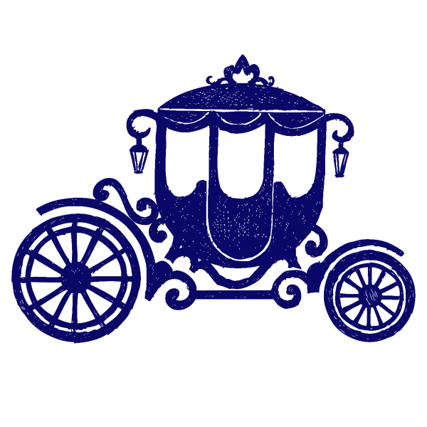 Vintage Blue Carriage Silhouette PNG Transparent Background