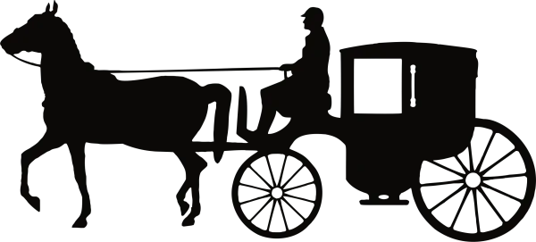 Vintage Horse Drawn Carriage Silhouette PNG