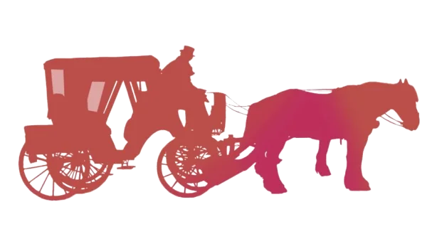 Vintage Horse Drawn Carriage Silhouette PNG