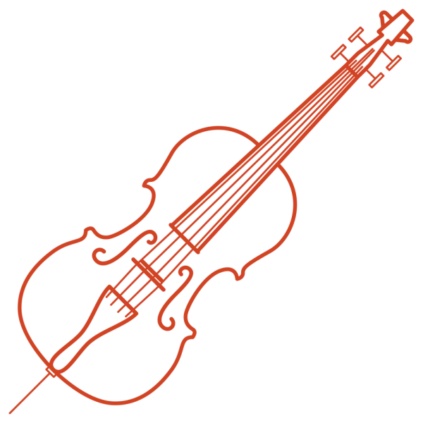Orange Cello Outline Icon PNG Transparent Background