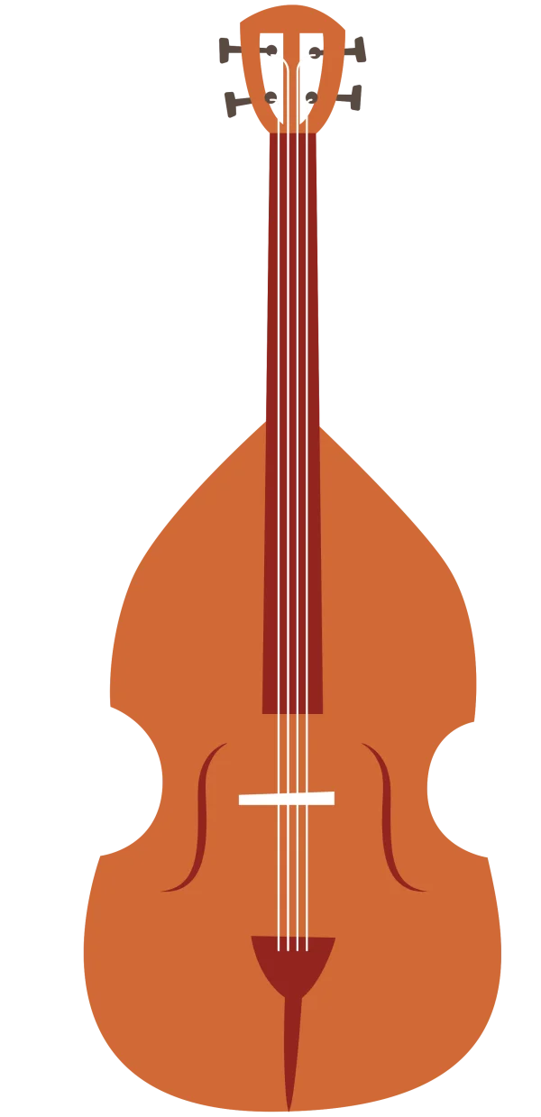 Minimalist Upright Bass PNG Transparent Background