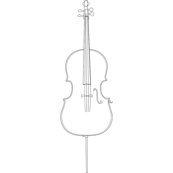 Cello Outline PNG Transparent Background