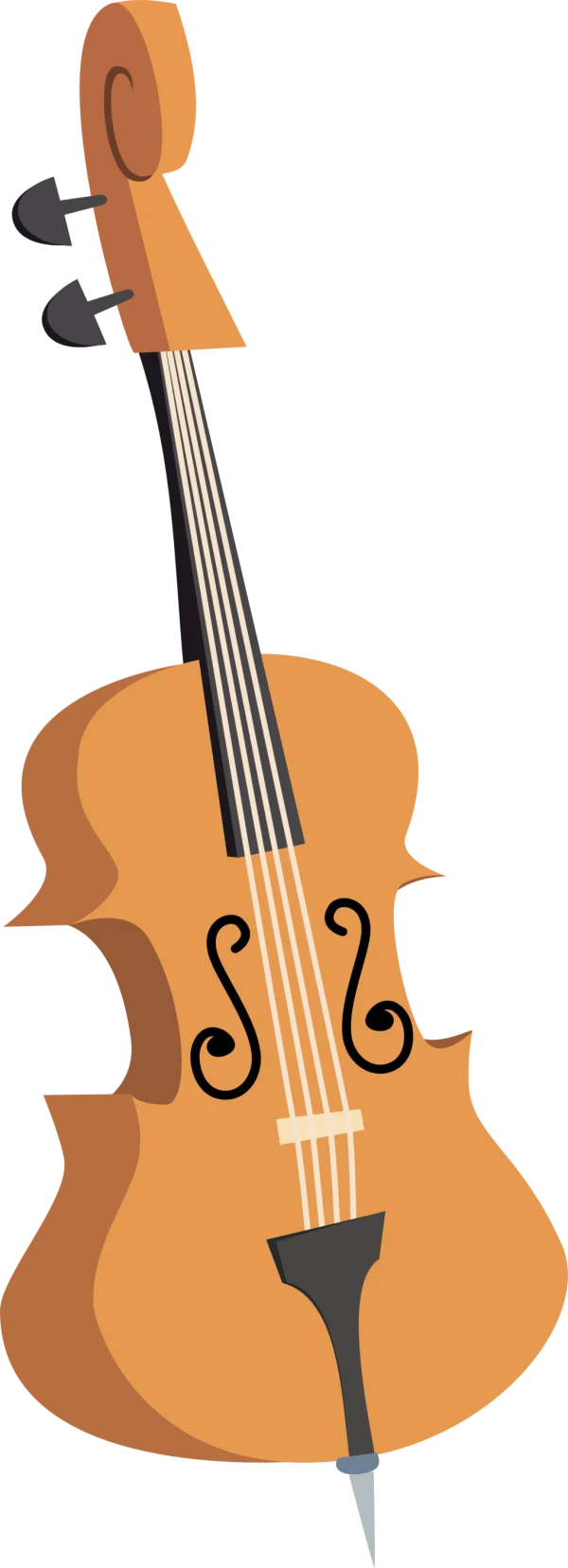 Cartoon Cello Musical Instrument PNG