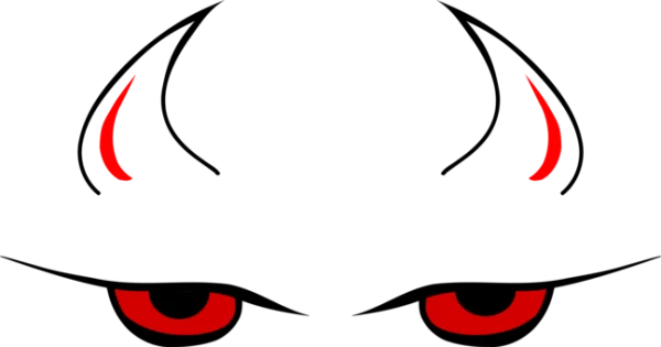 Red Devil Horns and Eyes PNG Transparent Background