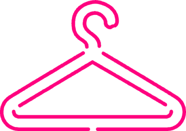 Neon Pink Clothes Hanger Icon PNG