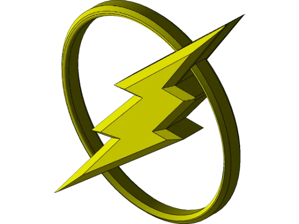 3D Golden Lightning Bolt Logo PNG