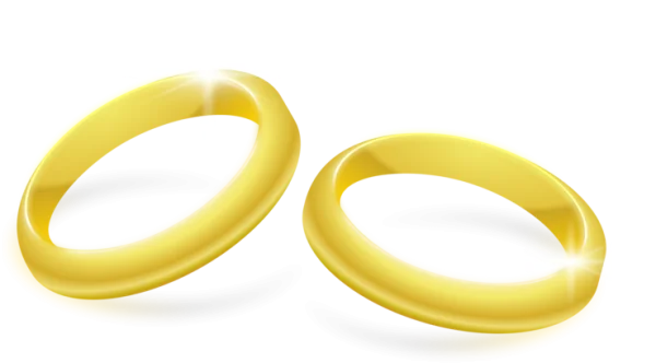 Two Golden Wedding Rings PNG Transparent