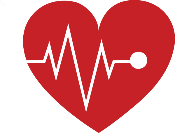 Red Heart with ECG Line PNG Transparent