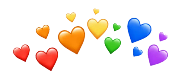 Rainbow Hearts PNG Transparent Background