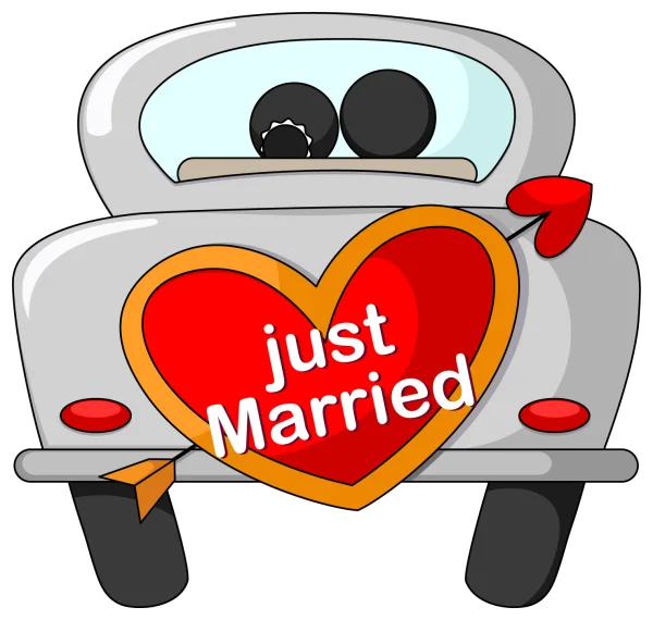 Just Married Car Sticker PNG