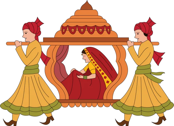 Traditional Indian Palanquin Procession PNG