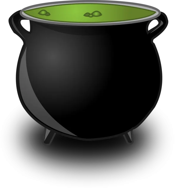 Witch's Cauldron with Green Potion PNG