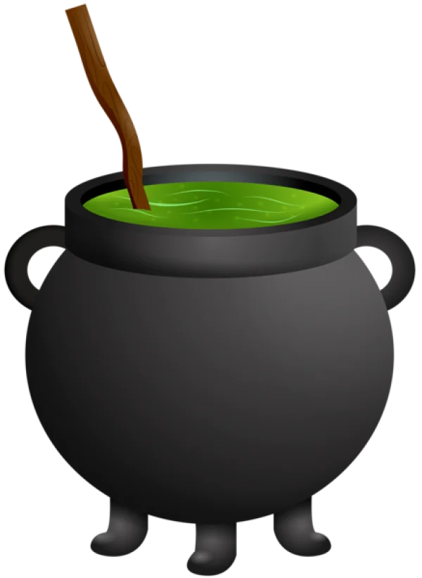 Witch's Cauldron with Green Potion PNG