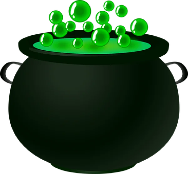 Bubbling Green Cauldron PNG Transparent Background