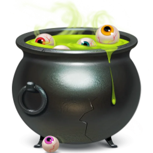 Halloween Cauldron Eyeballs PNG Transparent Background
